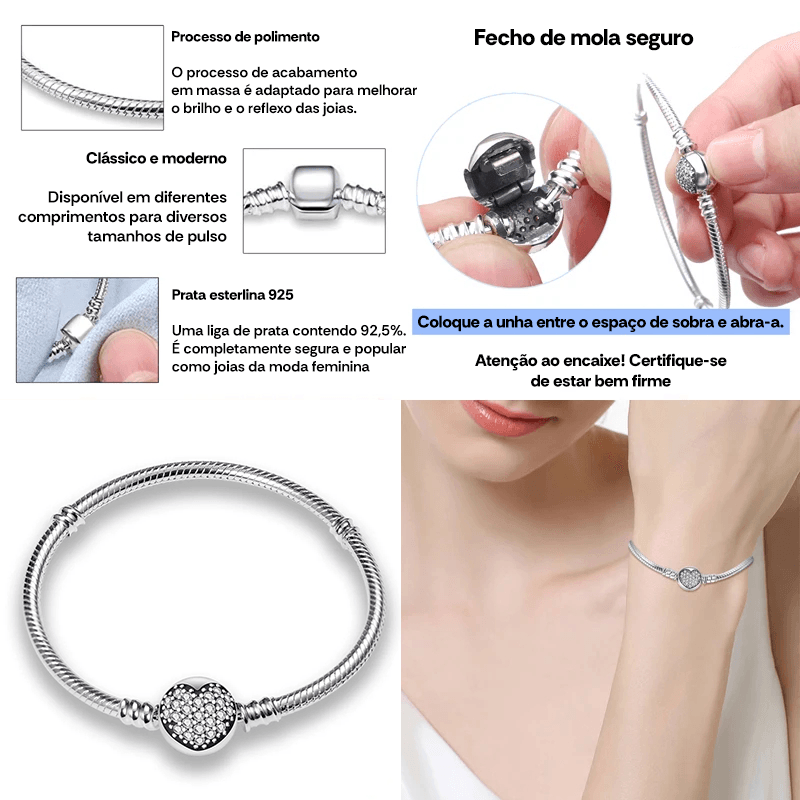 Pulseira em Prata Esterlina 925 para Mulheres, Charme e Sofisticação Feminina - Kôda Store