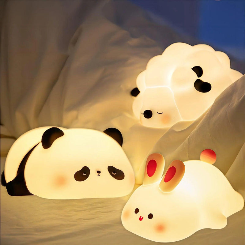 Bichinhos de Aperto Luminoso, Panda, Coelho, Ovelha, Porco e Hipopótamo com carregamento USB - Kôda Store